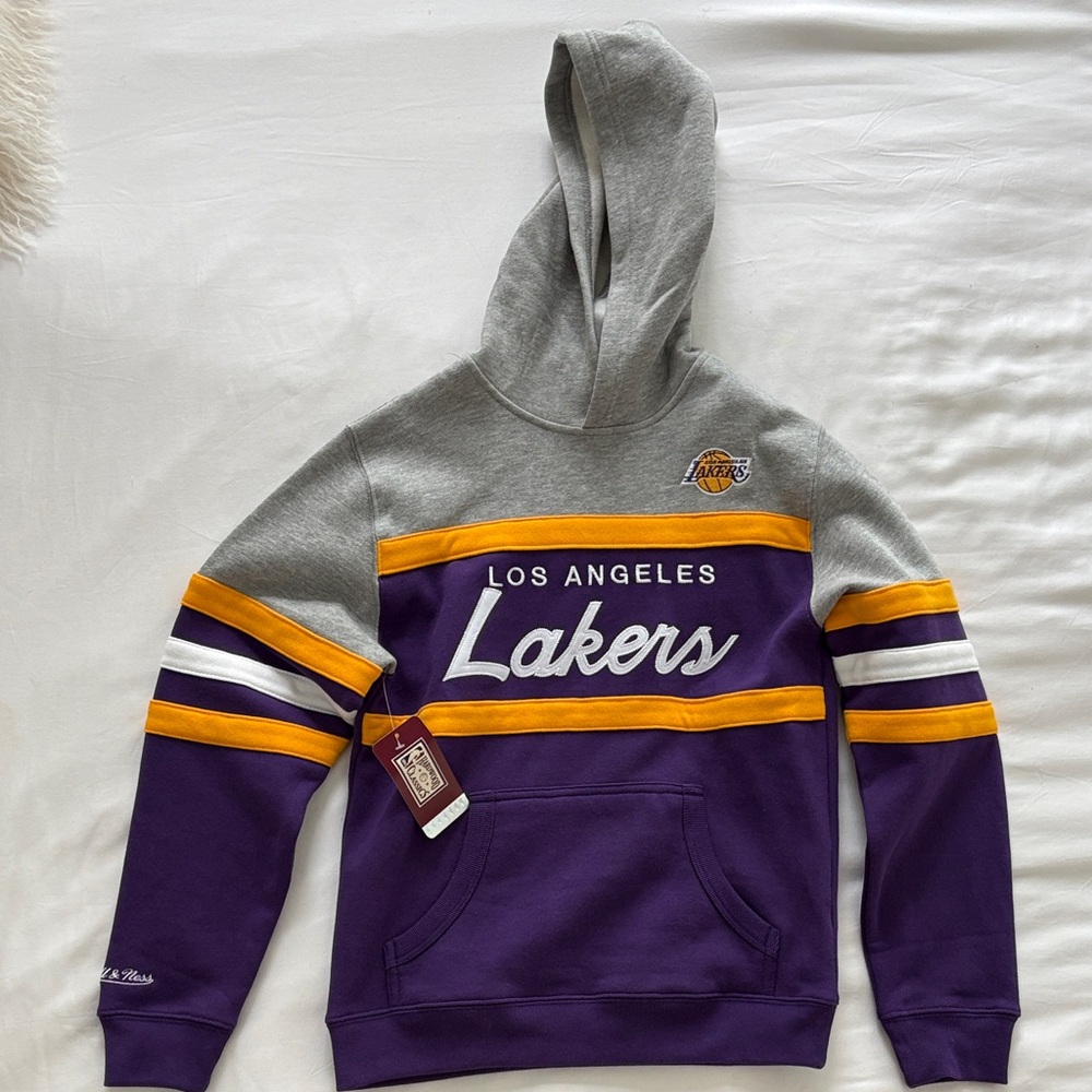 NBA Lakers Gray and Purple Hoodie